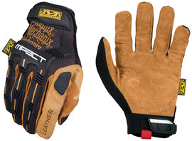 Mechanix Wear® Brown Durahide™ M-PACT® Leather Full Finger Anti-Vibration Gloves With Hook And Loop Cuff