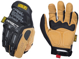 Mechanix Wear Size 9 Tan And Black Material4X® M-Pact® Leather And TrekDry® Full Finger Anti-Vibration Gloves With Hook and Loop Cuff