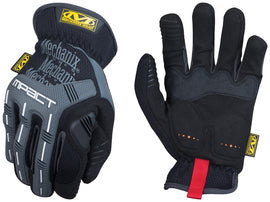 Mechanix Wear Black And Gray Open Cuff M-Pact® Leather And TrekDry® Full Finger Anti-Vibration Gloves With Elastic Cuff