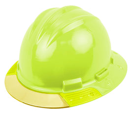 Bullard® Hi-Viz Yellow HDPE Full Brim Hard Hat With Ratchet/4 Point Ratchet Suspension