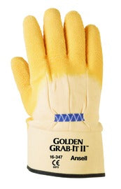Ansell Size 10 Edge® 16-347 Natural Rubber Latex Fully Coated Work Gloves With Cotton Jersey Liner And Safety Cuff