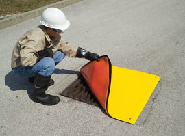 UltraTech 36" X 36" X .6" Ultra-Drain Seal Plus Yellow/Orange Polyurethane Stops Aggressive Chemicals/Oil/Water