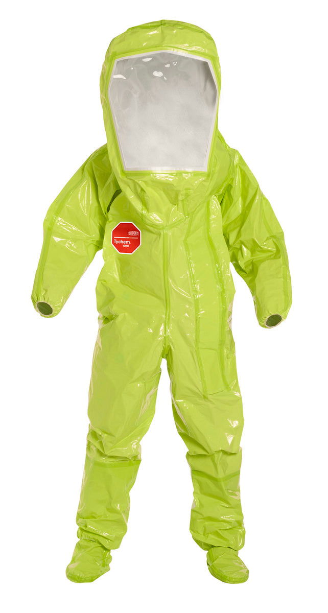 DuPont Yellow Tychem® 10000, 28 mil Encapsulated Level B Chemical Protective Suit With Expanded Back And Front Entry