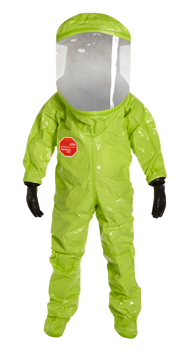 DuPont Yellow Tychem® 10000, 28 mil Encapsulated Level A Chemical Protective Suit With Expanded Back And Front Entry