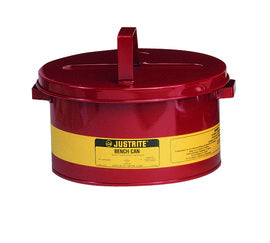 Justrite® 2 Gallon Red Galvanized Steel Safety Bench Can