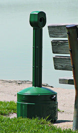 Justrite® 1 Gallon Green Smokers Cease-Fire® Polyethylene Cigarette Butt Receptacle