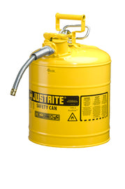 Justrite® 5 Gallon Yellow AccuFlow™ Galvanized Steel Safety Can