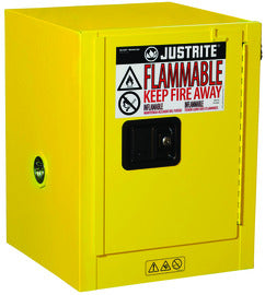 Justrite® 4 Gallon Yellow Sure-Grip® EX 18 Gauge Cold Rolled Steel Safety Cabinet