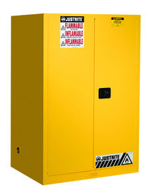 Justrite® 90 Gallon Yellow Sure-Grip® EX 18 Gauge Cold Rolled Steel Safety Cabinet