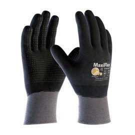 Protective Industrial Products X-Small MaxiFlex® Endurance by ATG® 15 Gauge Black And Microdot Nitrile Full Hand Coated Work Gloves With Gray Nylon And Lycra® Liner And Continuous Knit Wrist
