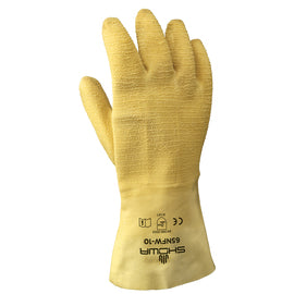 SHOWA™ Size 10 Heavy Duty Rubber Fully Coated Work Gloves With Cotton Liner And Gauntlet Cuff