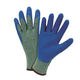 Protective Industrial Products G-Tek® 10 Gauge Blue Crinkle Latex Palm And Finger Coated Work Gloves With Polyester Liner And Knit Wrist