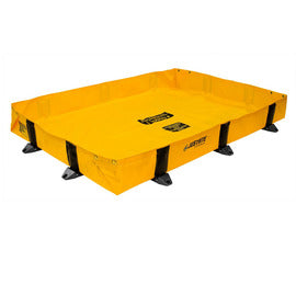 Justrite® 4' X 8' X 8" Rigid-Lock QuickBerm® Lite Yellow PVC Coated Fabric Spill Berm