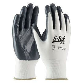 Protective Industrial Products G-Tek® 13 Gauge Nitrile Palm And Finger Coated Work Gloves With Nylon Liner And Continuous Knit Wrist