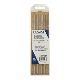 RADNOR™ X 7" 1.5% Lanthanated Tungsten Electrode Ground (5,10 Per Package)