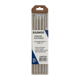 RADNOR™ 3/16" X 7" Zirconiated Tungsten Electrode Ground (5 Per Package)
