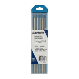 RADNOR™ 3/16" X 7" 2% Lanthanated Tungsten Electrode Ground (5 Per Package)