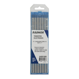 RADNOR™ 5/32" X 7" 2% Lanthanated Tungsten Electrode Ground (10 Per Package)