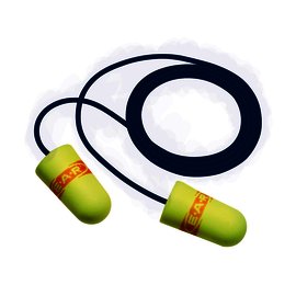 3M™ Tapered Polyurethane Corded Earplugs