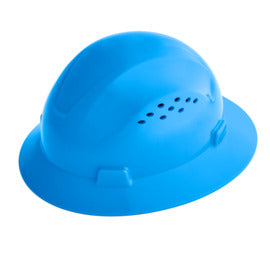 SureWerx™ Blue Jackson Safety® Advantage HDPE Full Brim Vented Hard Hat With Ratchet/4 Point Easy Dial Ratchet Suspension