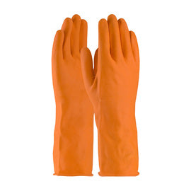 Protective Industrial Products Large Orange Assurance® Flock Lined 28 mil Latex Chemical Resistant Gloves