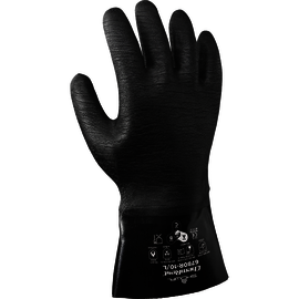 SHOWA® Size 10 Black Cotton Lined Neoprene Chemical Resistant Gloves