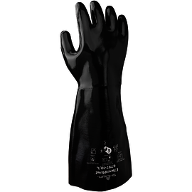 SHOWA® Size 10 Black Cotton Lined Neoprene Chemical Resistant Gloves