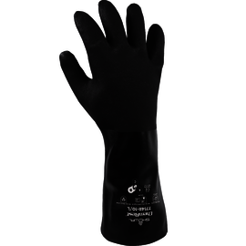 SHOWA® Size 10 Black Cotton Jersey Lined PVC Chemical Resistant Gloves