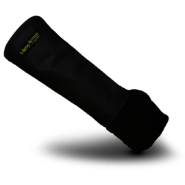 HexArmor® Grey | Black Double Layer SuperFabric® Armguard With Wrist Insert With Thumbhole And Snaps Closure