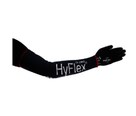 Ansell 18" Dark Blue HyFlex® 15 Gauge Kevlar®/Polyamide/Spandex/Stainless Steel A5 ANSI Level Cut Resistant Industrial Sleeve With Elastic Top Closure