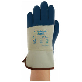 Ansell ActivArmr® Nitrile Coated Work Gloves With Cotton Jersey Liner And Safety Cuff