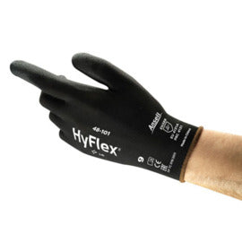 Ansell HyFlex® 48-101 13 Gauge Polyurethane Palm Coated Work Gloves With Nylon Liner And Knit Wrist