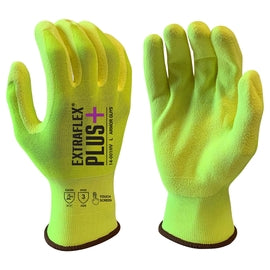 Armor Guys Medium 15g Hi-Viz Yellow HCT Nitrile Palm Coated Work Gloves With Extraflex® Plus Liner And Knit Wrist Cuff