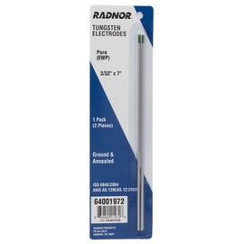 RADNOR™ 3/32" X 7" Pure Tungsten Electrode Ground (2 Per Package)