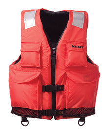 KENT Orange Nylon Commercial PFD Elite Vest With Zipper and Buckle Closure And 4 Pockets-eSafety Supplies, Inc