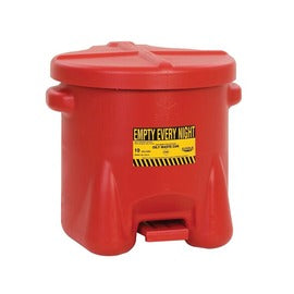 Eagle 10 Gallon Red HDPE Oily Waste Can