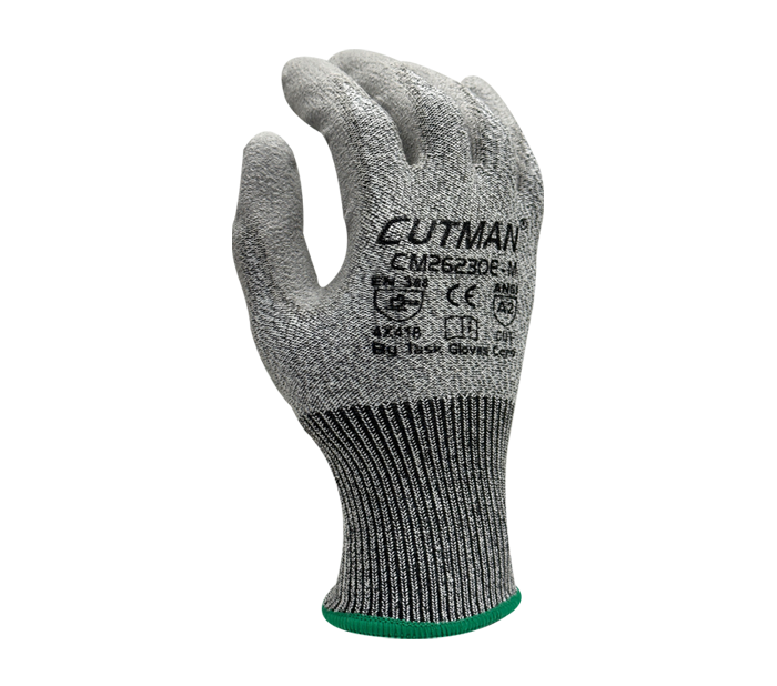 Task Gloves - CUTMAN® - 13 Gauge Gray HDPE shell, Gray Polyurethane palm coated, ANSI Cut A2 - Dozen