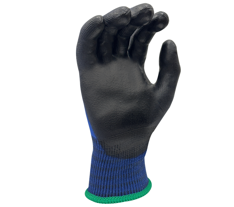 Task Gloves - CUTMAN® - 15 Gauge Blue Nylon w/ Glass fiber shell, Black Foam Nitrile palm coated, Touchscreen compatible, ANSI Cut A2 - Dozen