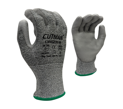 Task Gloves - CUTMAN® - 13 Gauge Gray HDPE shell, Gray Polyurethane Palm Coated, ANSI Cut A4 - Dozen