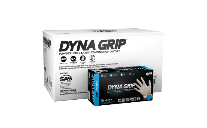 Dyna Grip Powder-free White Latex Exam Gloves - Case