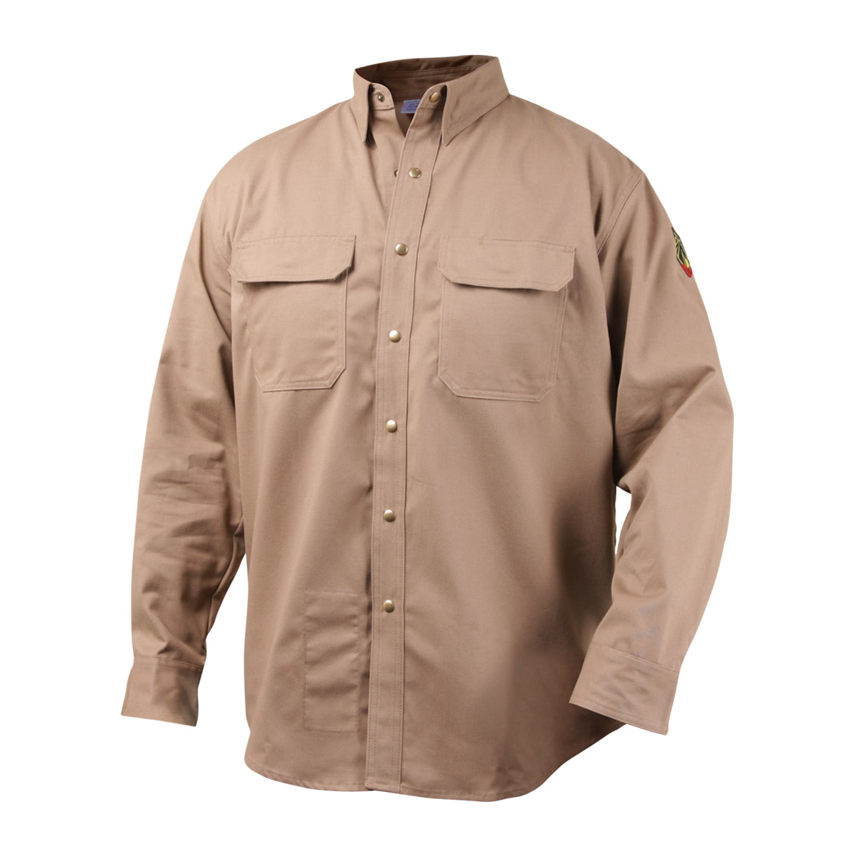 Black Stallion 7 Oz Fr Cotton Khaki Work Shirt - FS7-KHK