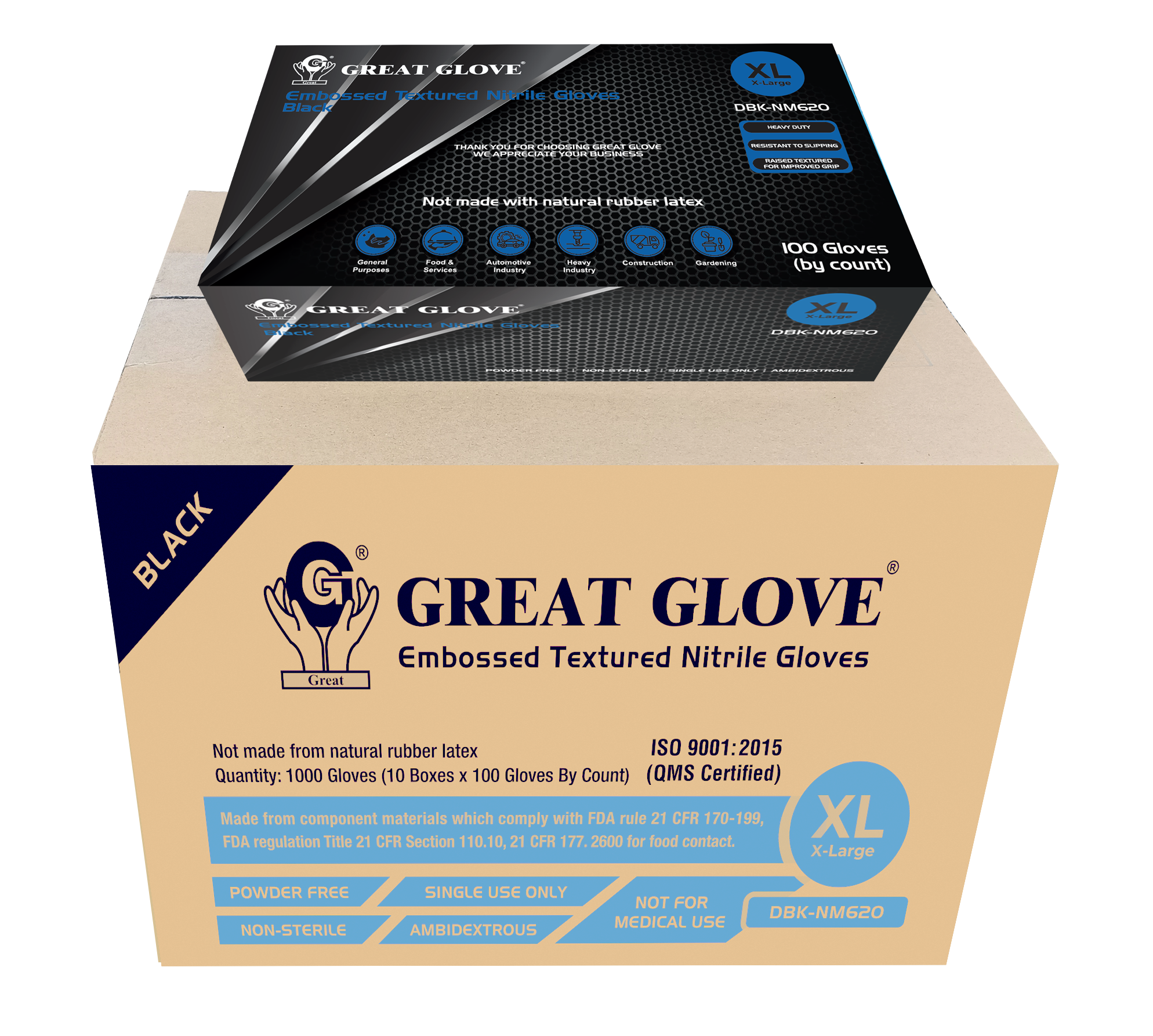 GREAT GLOVE - 3D EMBOSSED TEXTURED NITRILE - 6 MIL
