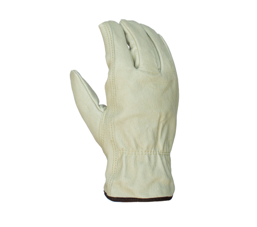 Task Gloves Quality Grain Pigskin Driver, Red Fleece Lined - Dozen