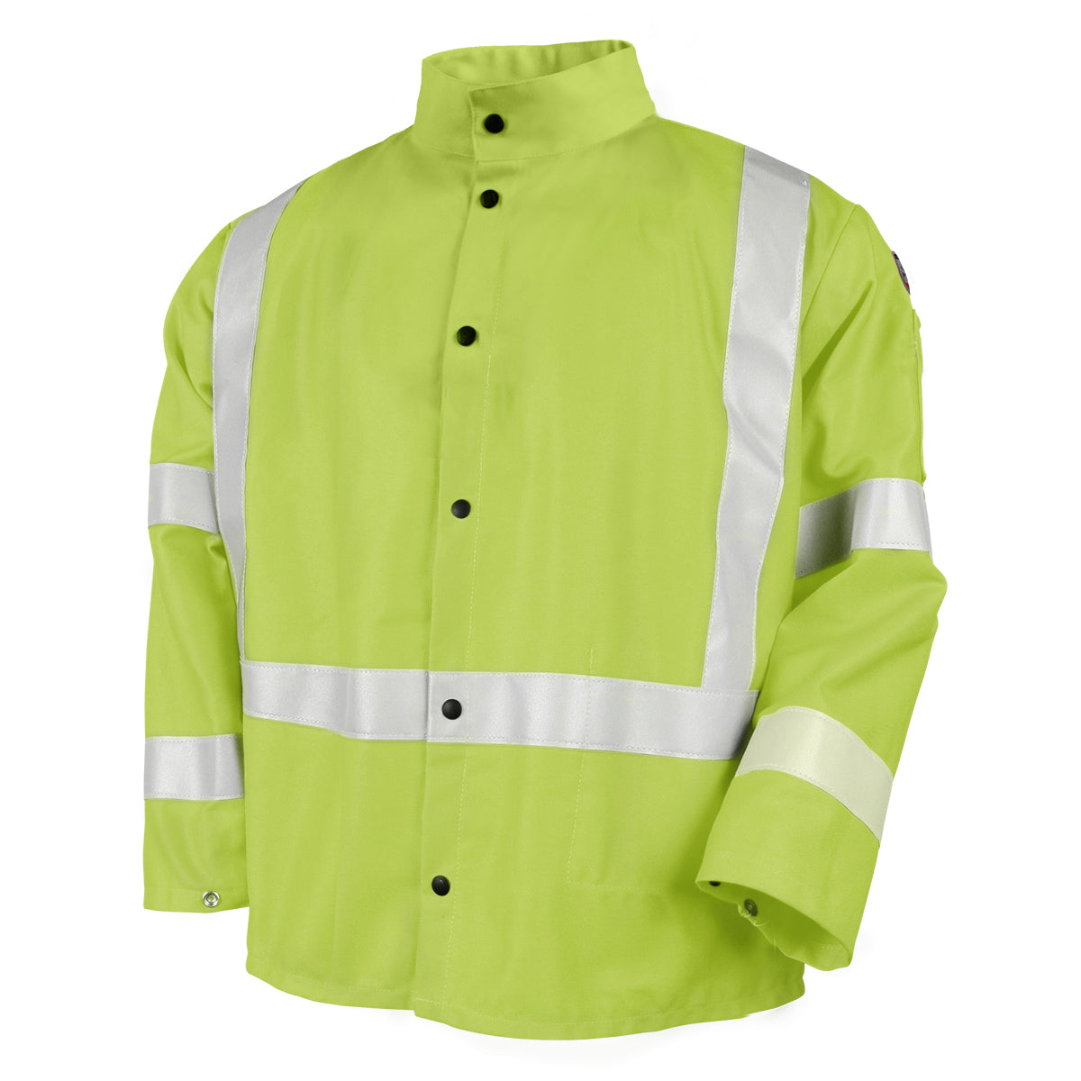 Black Stallion 9 oz. Flame-Resistant Cotton 30 Inch Coat With 2" Silver Reflective - JF1012-LM