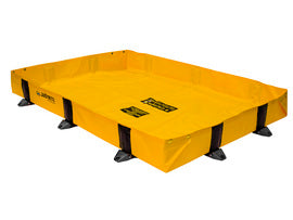 Justrite® 8' X 10' X 8" Rigid-Lock QuickBerm® Lite Yellow PVC Coated Fabric Spill Berm