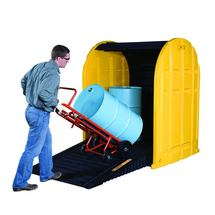 2 Drum DrumShed™ With Rolltop Doors, EcoPolyBlend™ - 28675 - JustRite