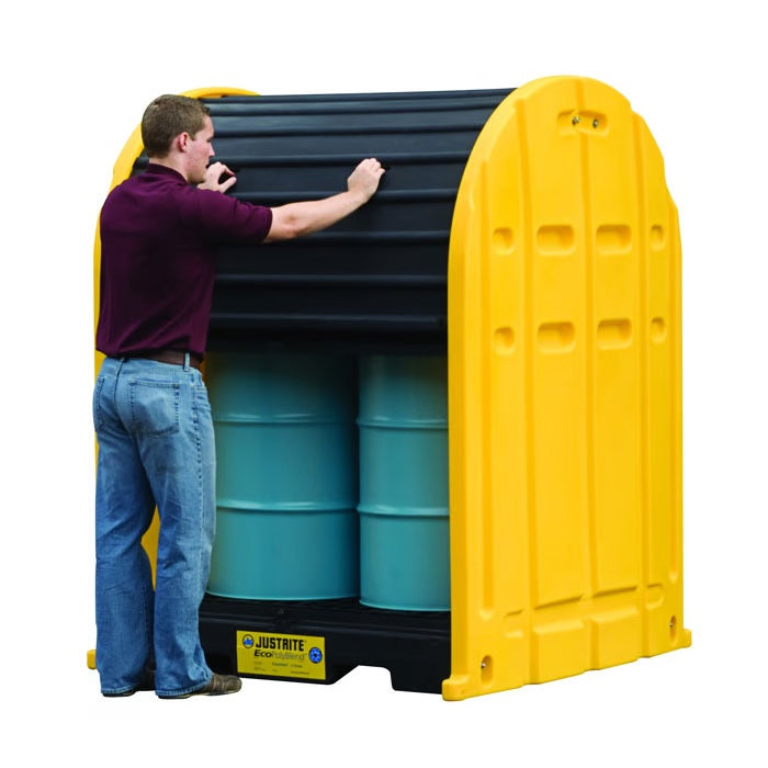 2 Drum DrumShed™ With Rolltop Doors, EcoPolyBlend™ - 28675 - JustRite