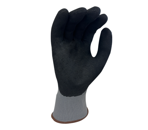 13 Gauge Gray Polyester shell, Black Sandy Foam Nitrile Palm coated - Dozen