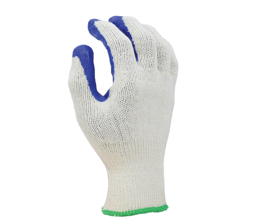 (TSK2009) Rockdare® - Blue Palm Latex Coated Natural Work Gloves - Dozen
