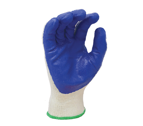 (TSK2009) Rockdare® - Blue Palm Latex Coated Natural Work Gloves - Dozen